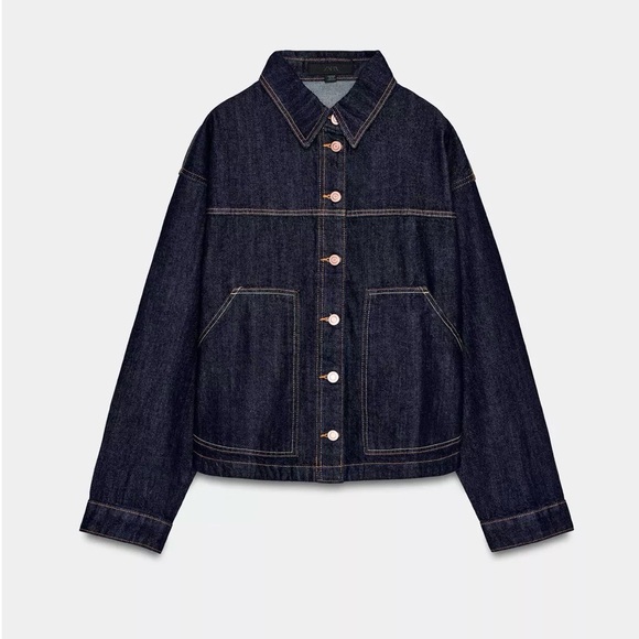 Zara Jackets & Blazers - Zara Dark Indigo Denim Jean Jacket